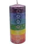 3" x 6" 7 Chakra pillar candle