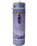 Spirituality pillar candle with Amethyst pendant