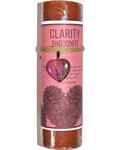 Clarity pillar candle with Rhodonite heart
