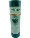 Passion pillar candle with Dragon Snake Jade heart