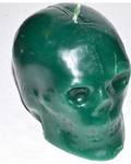 Green Skull Candle 3 1/2"