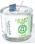 Heart chakra soy votive candle