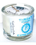 Throat chakra soy votive candle