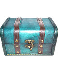 4 1/2" x 6 1/4" x 3 3/4" Green antique wood box