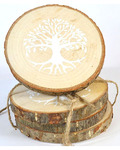 (set of 4) 4" Tree of Life wood coasters