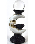 50mm Clear gazing ball with Crescent Moon & Crow