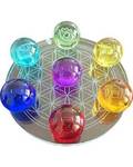 55mm 7 Chakra Flower of Life set Crystal balls