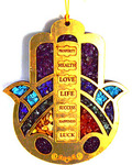 6" Hamsa Hand W Crystals