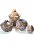 (set of 3) Gini jars soapstone
