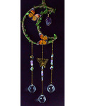 21" Amethyst Moon W Butterfly sun catcher