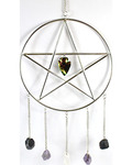 15"x 6" Pentagram with Stones wall hanging