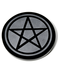 4" Obsidian, Black Pentagram altar tile