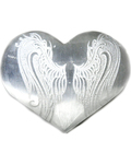 3" Selenite heart , Angel Wings
