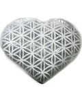 3" Selenite heart , Flower of Life