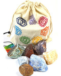 (set of 7) Chakra stones with Bag