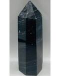 1.6-2.0# Obsidian, Black W silver stripes obelisk
