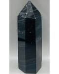 3.3-3.6# Obsidian, Black W silver stripes obelisk