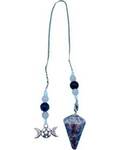 Lepidolite Triple Moon 6 sided pendulum