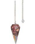 6-sided Garnet orgonite pendulum