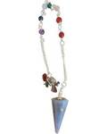 Angelite 7 Chakra 6 sided Pendulum