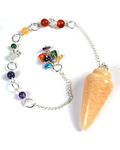 Moonstone, Peach 7 Chakra pendulum