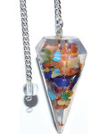 6-sided Seven Chakra Orgone pendulum