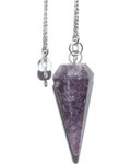 6-sided Lepidolite pendulum