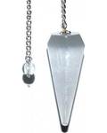 6-sided 7 Chakra Selenite pendulum