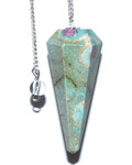 6-sided Ruby Fuchsite pendulum