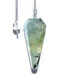 6-sided Prehnite pendulum