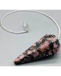 6-sided Rhodonite pendulum