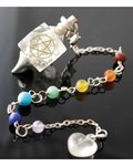 Clear Quartz Chakra Pentagram Pendulum