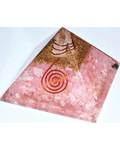 65mm Orgone Rose Quartz & Quartz Point pyramid