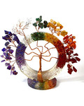 4 1/2" Circle Tree of Life Chakra gemstone tree