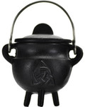 Triquetra Cast Iron Cauldron with Lid 2 3/4"