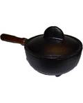 3 1/2" Cast iron cauldron w/ lid & handle