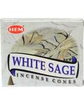 White Sage Hem Cone Incense 10pk