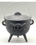 4.5" Triple Moon cast iron cauldron w/ lid