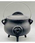 5.5" Pentagram cast iron cauldron w/ lid