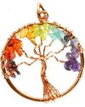 7 Chakra Tree of Life pendant copper