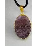 Amethyst Oval gold plated pendant