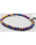 4mm Hematite, Rainbow bracelet