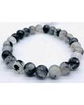 5-6mm Quartz W Black Rutile bracelet