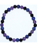 6mm Amethyst, Lapis, Black Tourmaline