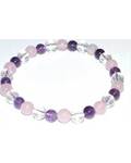 6mm Amethyst, Rose Quartz & Quartz bracelet