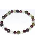 6mm Jasper, Dragon Blood, Garnet & Prehnite bracelet