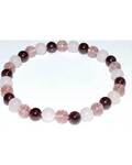 6mm Rose Qtz, Strawberry Qtz & Garnet bracelet