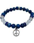 8mm Lapis, Quartz, Peace bracelet