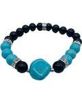 8mm Black Onyx, Turquoise, Turquoise Nugget bracelet