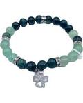 8mm Kambaba Jasper, Green Aventurine, Clover bracelet